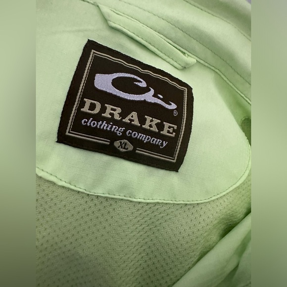 Drake Waterfowl Systems Men’s XL Green Short Sleeve Fishing Shirt Vented Outdoor - Picture 4 of 4
